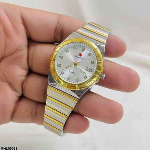 MHL00088 IWA Round Gold Bazel Men's Watch - MHL