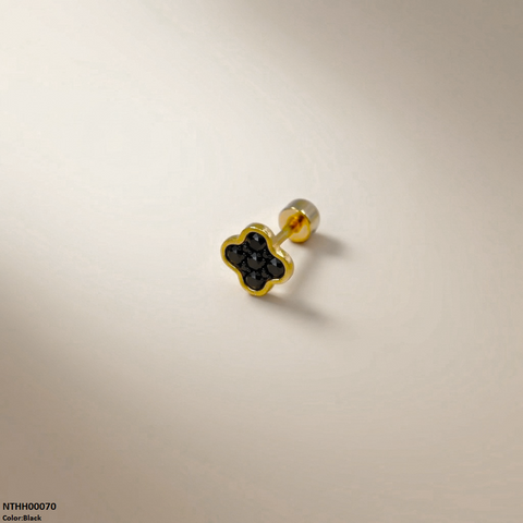 NTHH00070 XAS Clover Flower Stainless Steel Nose Pin - NTHH