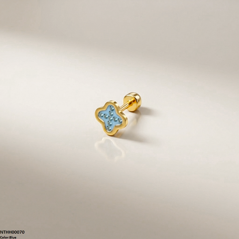 NTHH00070 XAS Clover Flower Stainless Steel Nose Pin - NTHH