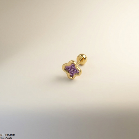 NTHH00070 XAS Clover Flower Stainless Steel Nose Pin - NTHH