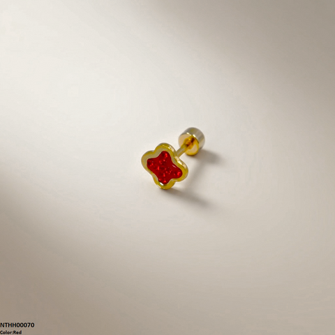 NTHH00070 XAS Clover Flower Stainless Steel Nose Pin - NTHH