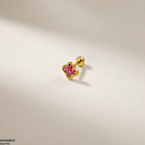 NTHH00070 XAS Clover Flower Stainless Steel Nose Pin - NTHH