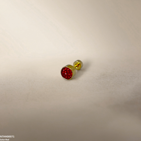 NTHH00071 XAS Round Stone Stainless Steel Nose Pin - NTHH