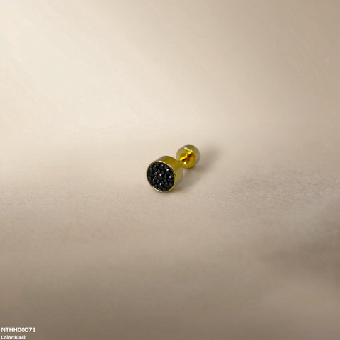 NTHH00071 XAS Round Stone Stainless Steel Nose Pin - NTHH