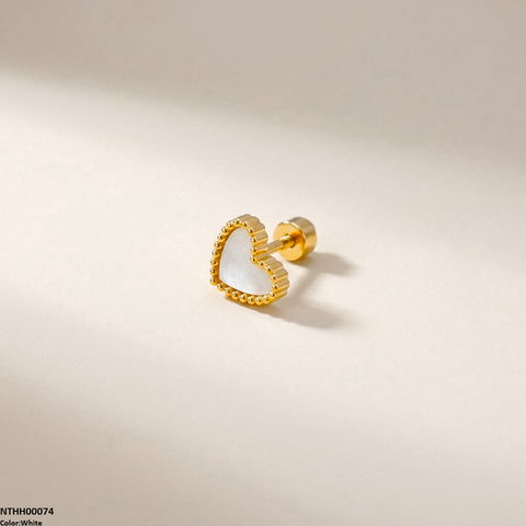 NTHH00074 XAS Heart Stainless Steel Nose Pin - NTHH