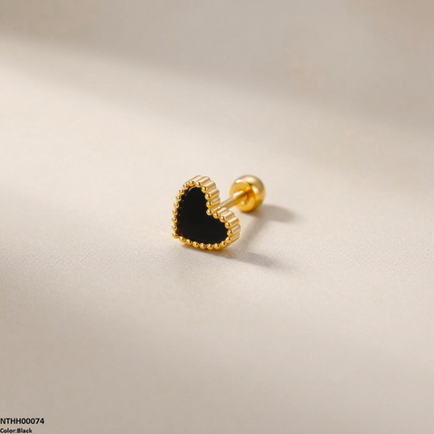 NTHH00074 XAS Heart Stainless Steel Nose Pin - NTHH