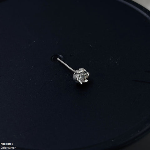 NTHH041 XYL Round  Stone Nose Pin - NTHH
