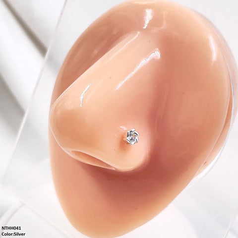 NTHH041 XYL Round  Stone Nose Pin - NTHH