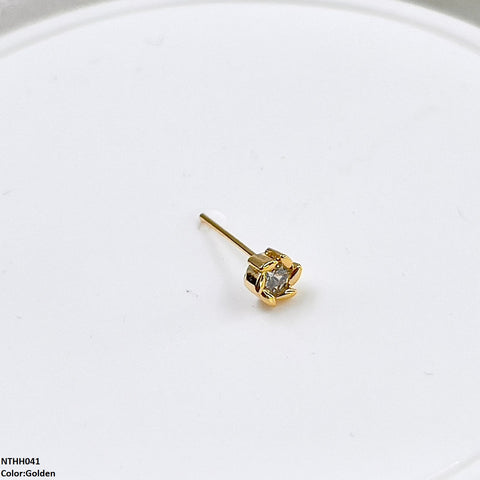 NTHH041 XYL Round  Stone Nose Pin - NTHH