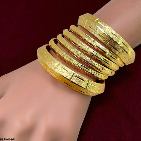 PBRH00164 MZM Gold Bangles 6 Pcs Set - PBRH