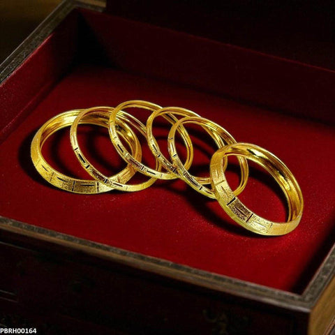 PBRH00164 MZM Gold Bangles 6 Pcs Set - PBRH