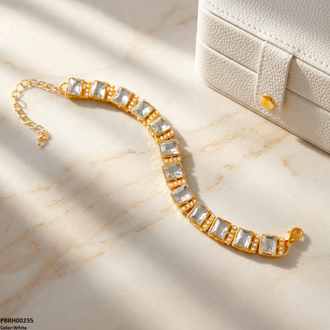 PBRH00235 MZM Rectangle Stone Bracelet - PBRH