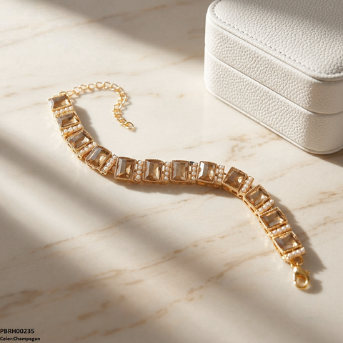 PBRH00235 MZM Rectangle Stone Bracelet - PBRH