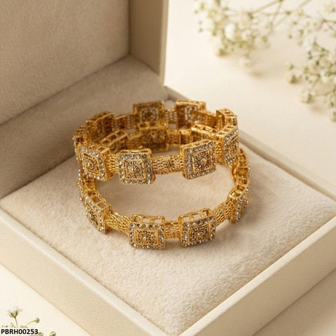 PBRH00253 MZM Square Link Bangles Set - PBRH