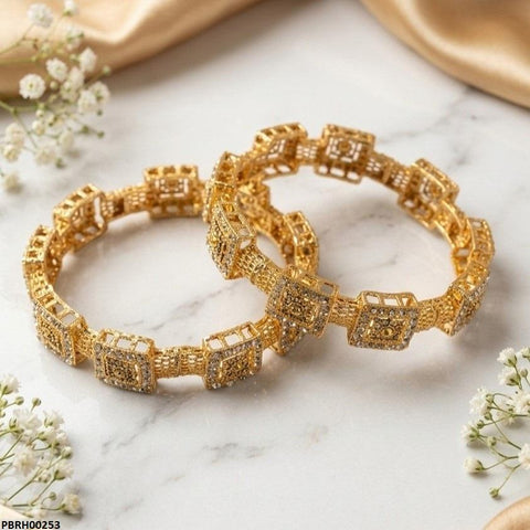PBRH00253 MZM Square Link Bangles Set - PBRH