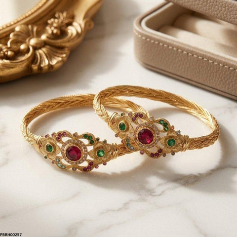 PBRH00257  AZM Multi Flower Bangles Set - PBRH