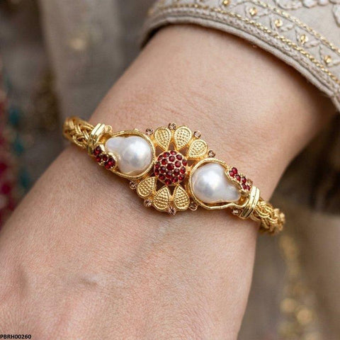 PBRH00260  AZM Round Pearl Bangles Set - PBRH