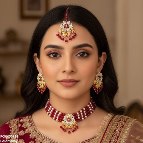 PCKH00219 SDQ Flower Neck Choker Set- PCKH