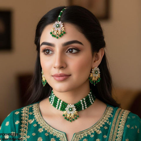 PCKH00219 SDQ Flower Neck Choker Set- PCKH