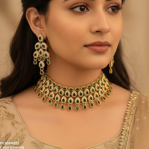 PCKH00222 FRN Marquise Tear Choker Set - PCKH