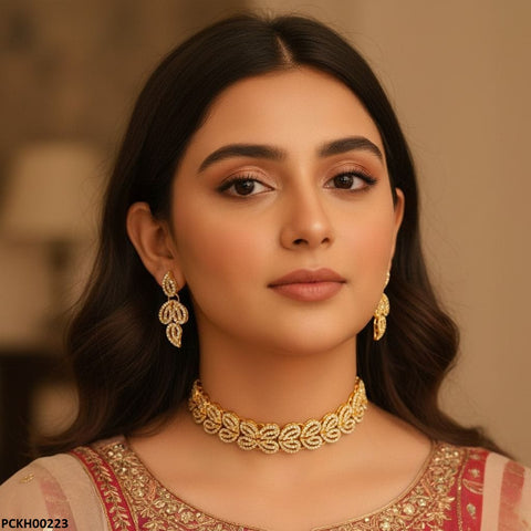 PCKH00223 FRN Double Leaf Choker Set - PCKH