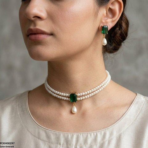 PCKH00297 ABD  Rectangle  Choker Set - PCKH