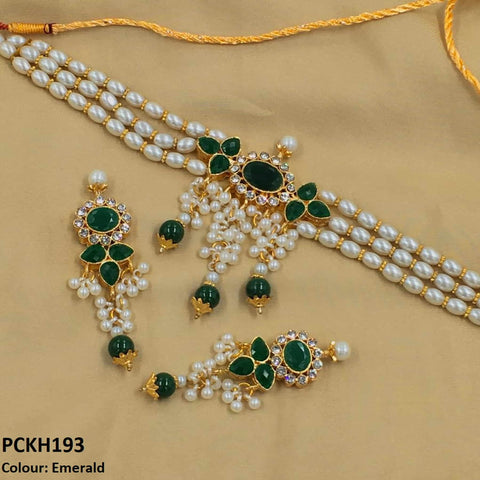 PCKH193 SDQ Saru Flower Chokar Set - PCKH