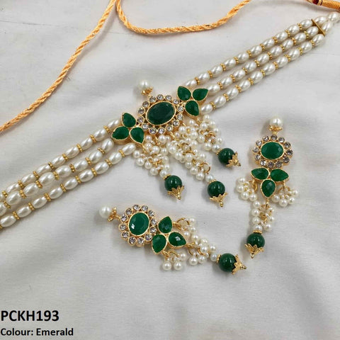 PCKH193 SDQ Saru Flower Chokar Set - PCKH