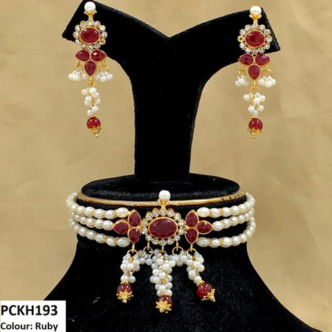 PCKH193 SDQ Saru Flower Chokar Set - PCKH