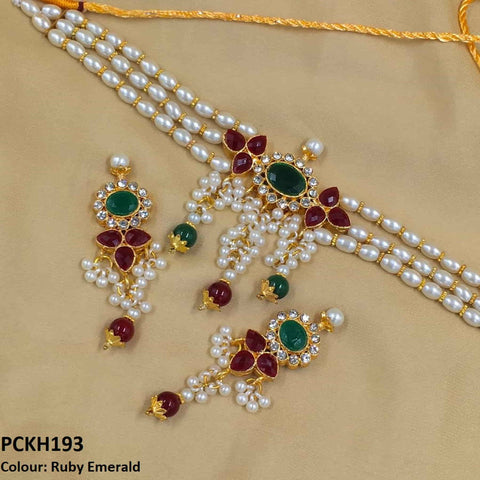 PCKH193 SDQ Saru Flower Chokar Set - PCKH