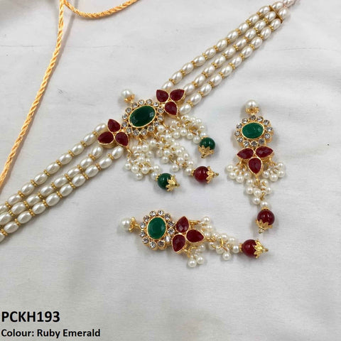 PCKH193 SDQ Saru Flower Chokar Set - PCKH