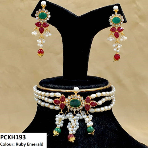 PCKH193 SDQ Saru Flower Chokar Set - PCKH