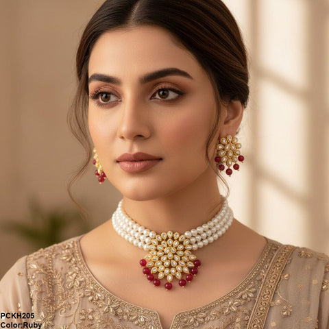 PCKH205 FRN Tear Pearl Choker Set - PCKH