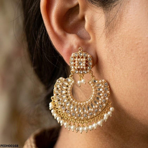 PEDH00168 MZM Round Pearl Drop Earring - PEDH