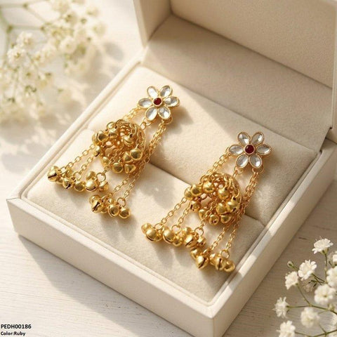 PEDH00186 SDQ  Layer Pearl Drop Earrings - PEDH