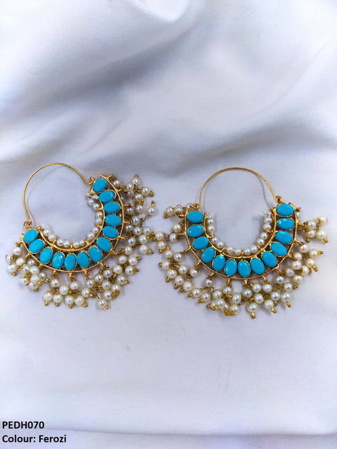 PEDH070 FRN Oval Layered Drop Earrings Pair - PEDH