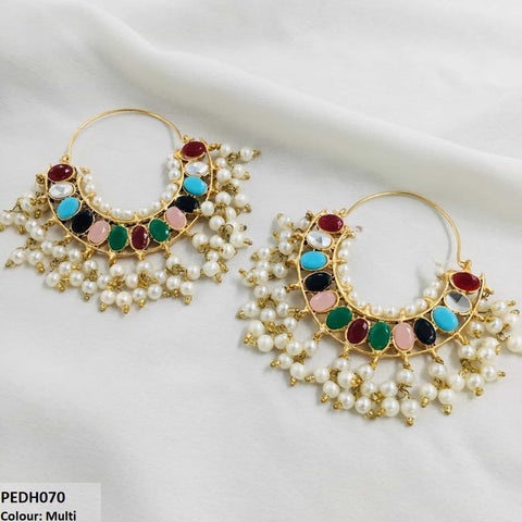 PEDH070 FRN Oval Layered Drop Earrings Pair - PEDH