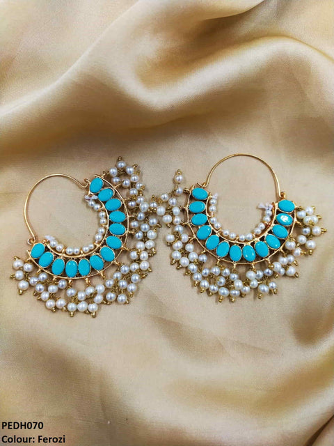 PEDH070 FRN Oval Layered Drop Earrings Pair - PEDH