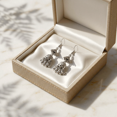 PEJH00068 SDQ Floral Drop Jhumki - PEJH
