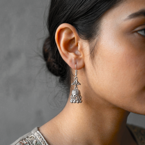 PEJH00068 SDQ Floral Drop Jhumki - PEJH