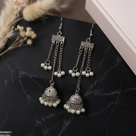 PEJH00077 ABD Layered Pearl Drop Jhumki - PEJH