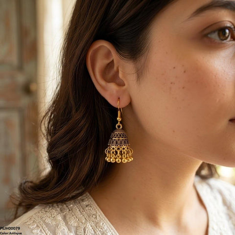 PEJH00079 ABD Round Pearl Drop Jhumki - PEJH