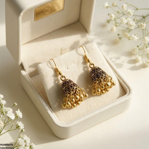 PEJH00079 ABD Round Pearl Drop Jhumki - PEJH