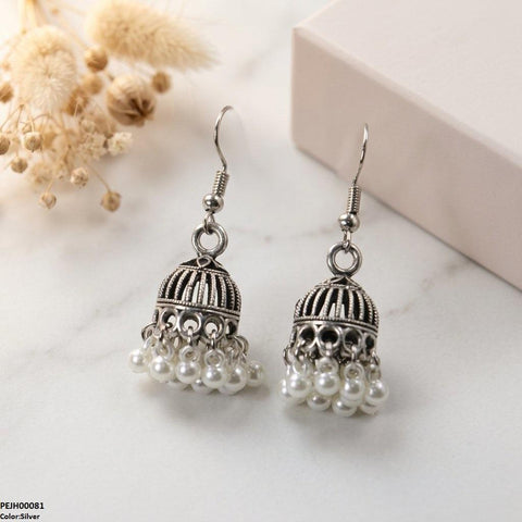 PEJH00081 ABD Round Pearl Drop Jhumki - PEJH
