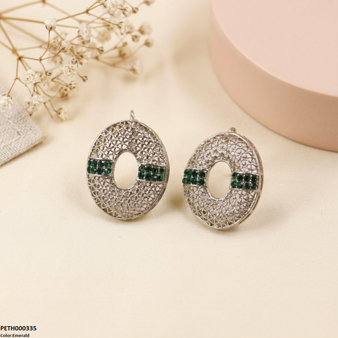 PETH00335  FRN Oval Round Stone Tops Pair - PETH