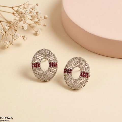 PETH00335  FRN Oval Round Stone Tops Pair - PETH