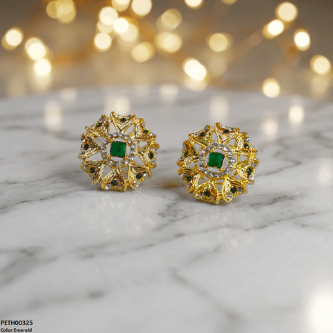 PETH00325 MZM Rectangle Round Flower Tops Pair - PETH