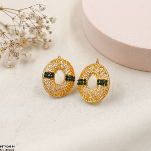 PETH00334 FRN Oval Round Stone Tops Pair - PETH
