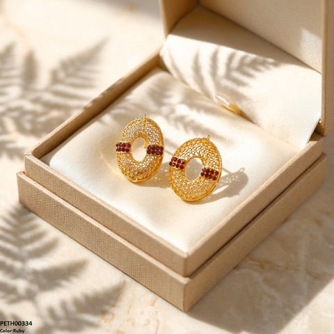 PETH00334 FRN Oval Round Stone Tops Pair - PETH