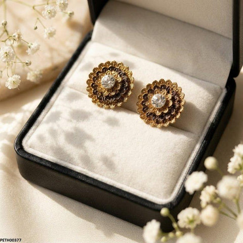 PETH00377 ABD Round Flower Antique Tops Pair - PETH